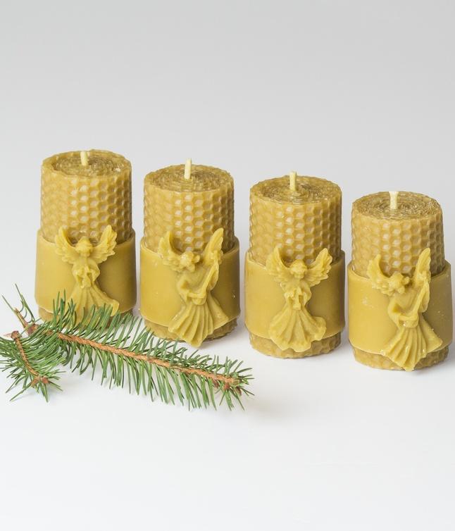 Viaszterm&eacute;kek &eacute;s gyerty&aacute;k - 111-4 (4 db-os adventi hangszeres angyalk&aacute;s gyertya)